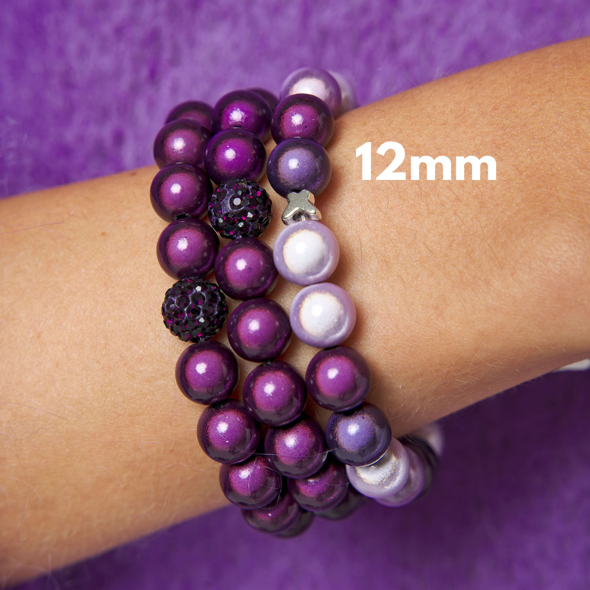 Armband Set Amethyst Glow Trio – 12 mm
