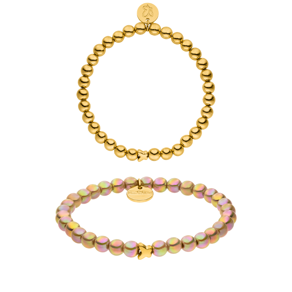 Toffee 14K vergoldetes Perlenarmband Set – Intensiv Glow Fine