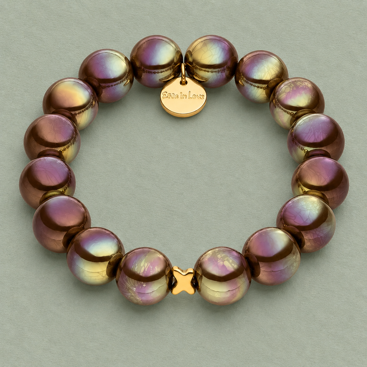 Perlenarmband Dunkelbrau mit 3D Intensiv Glow Effekt