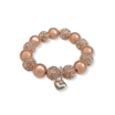 Glitzer Perlenarmband mit Herzanhänger – Rosa Statement