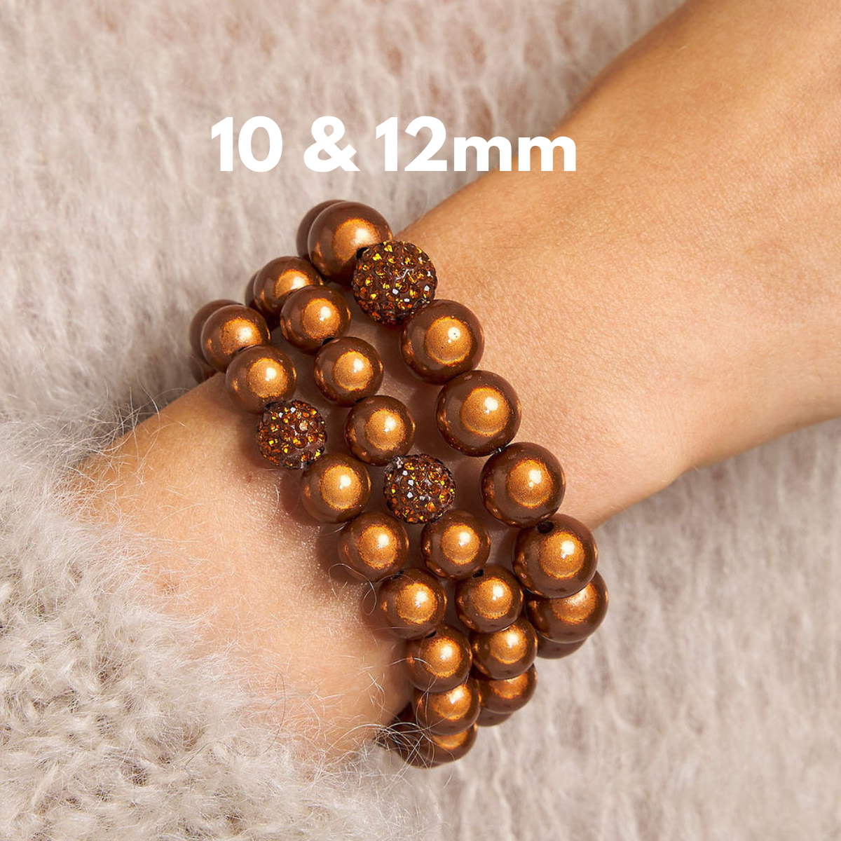 Armband Set Bronze Glow Trio – 10 & 12 mm