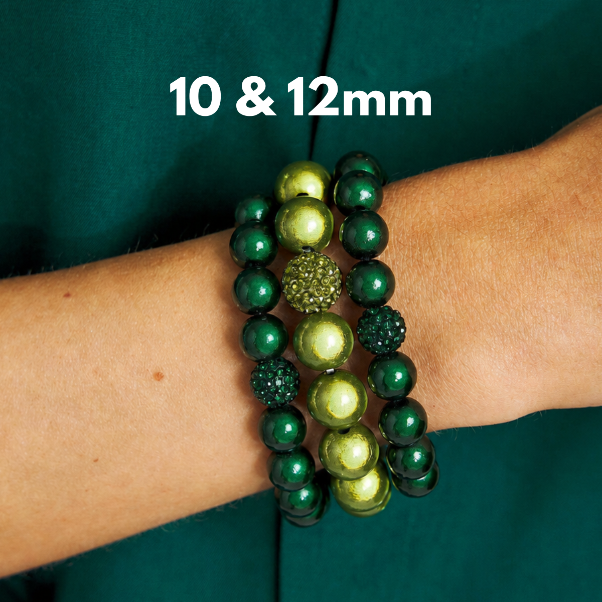 Armband Set Smaragd Glow Trio – 10 & 12 mm