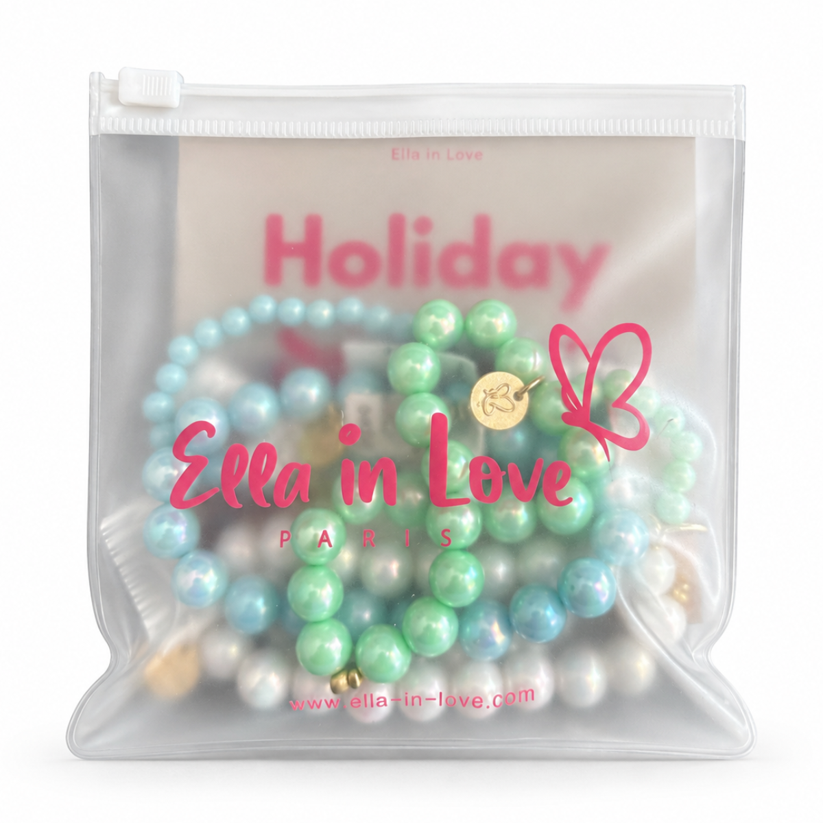 Perlenarmband Paket Blau Mint Weiß 6 teilig | Holiday Season