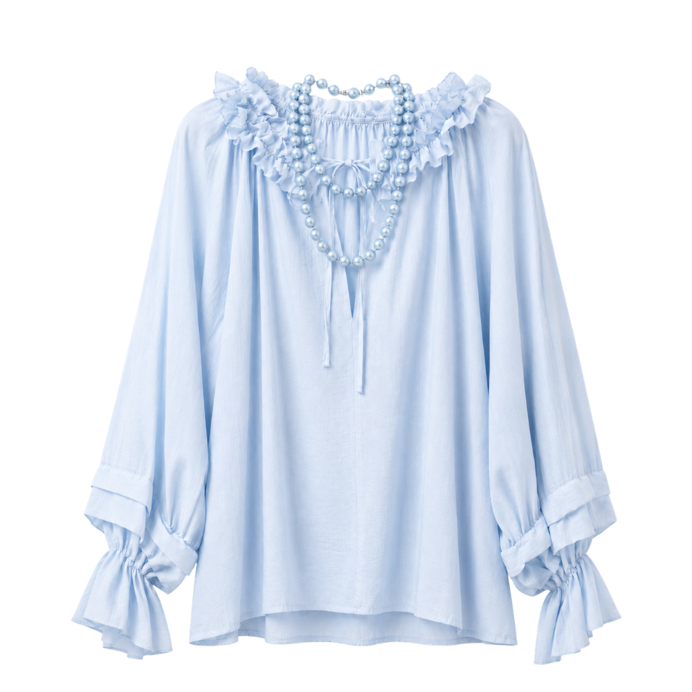 Damenbluse in Onesize Skypearl – elegante Sommerbluse