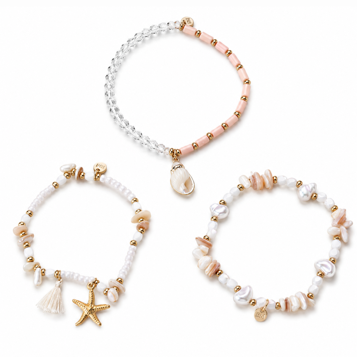 Perlenarmband Set Meer Motiv | Wasserfest