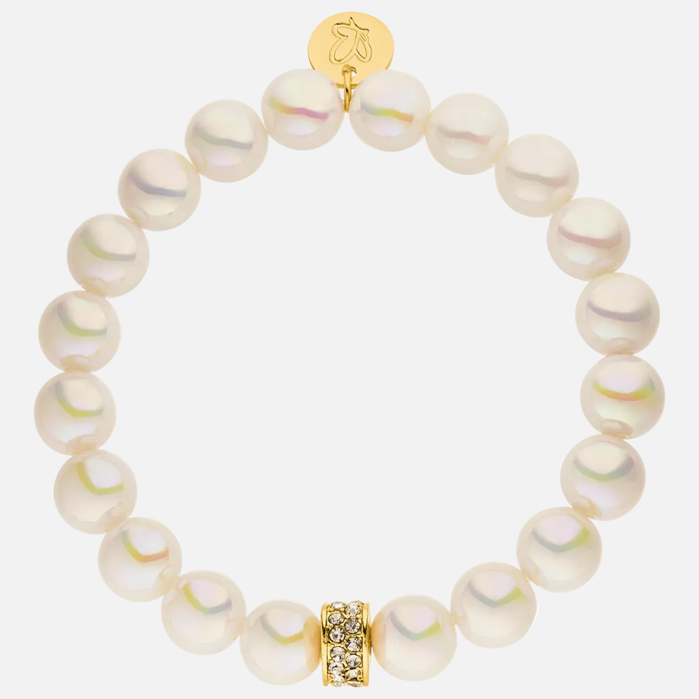Perlenarmband mit Charm Classic Weiß mit 3D Intensiv Glow Effekt