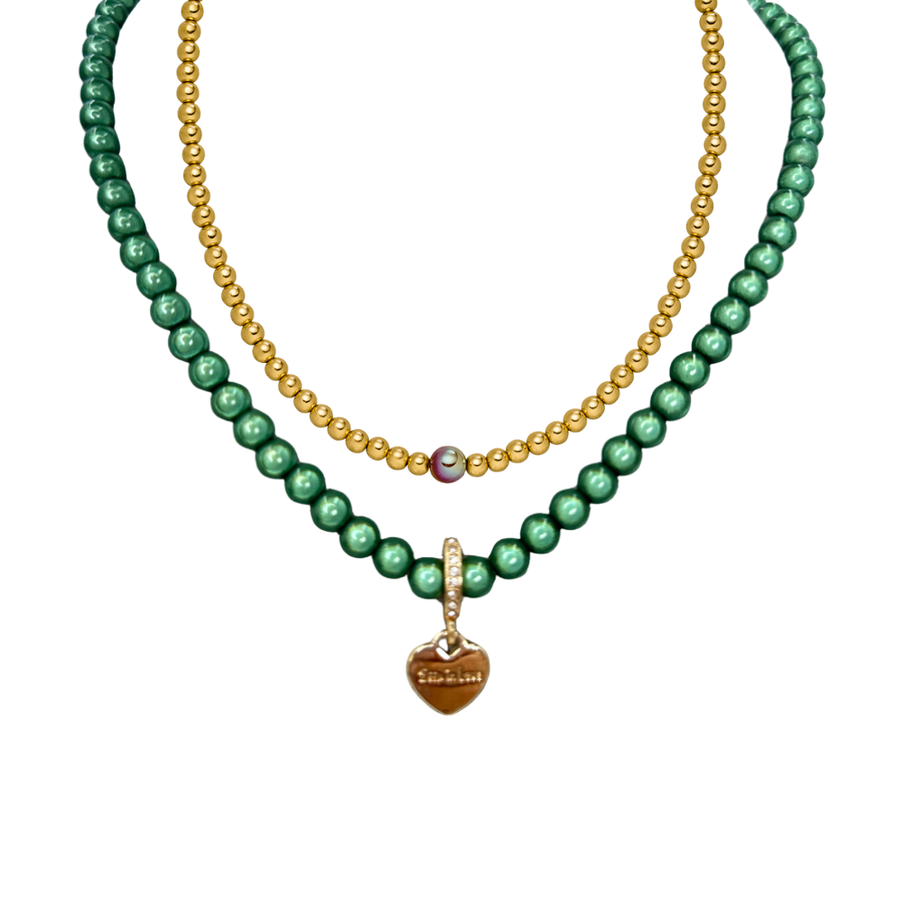 Halsketten Set Grün Harmony