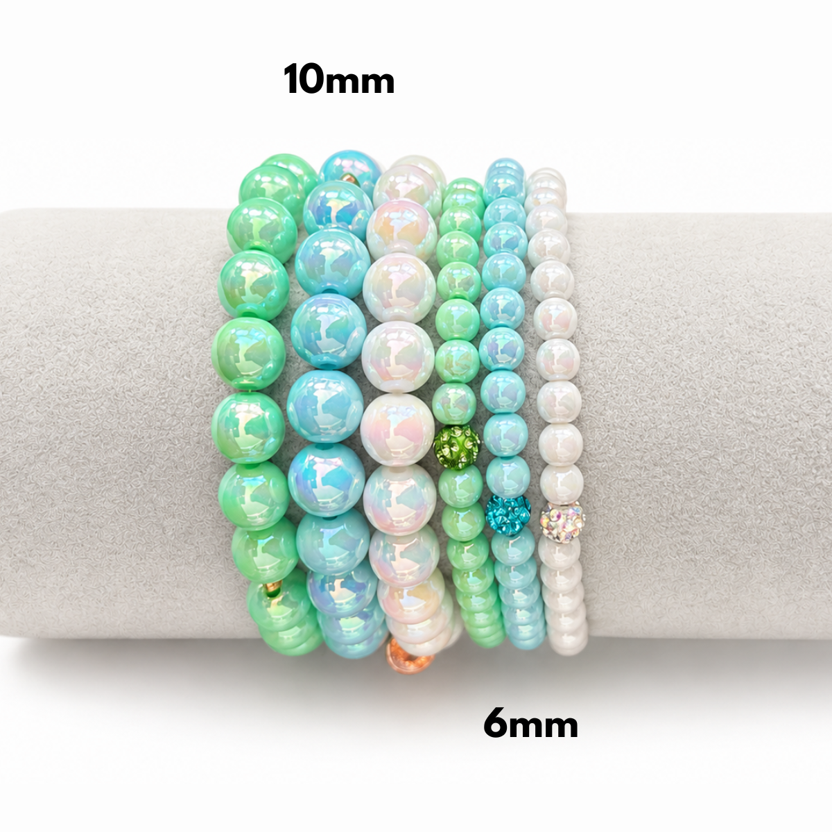 Perlenarmband Paket Blau Mint Weiß 6 teilig | Holiday Season