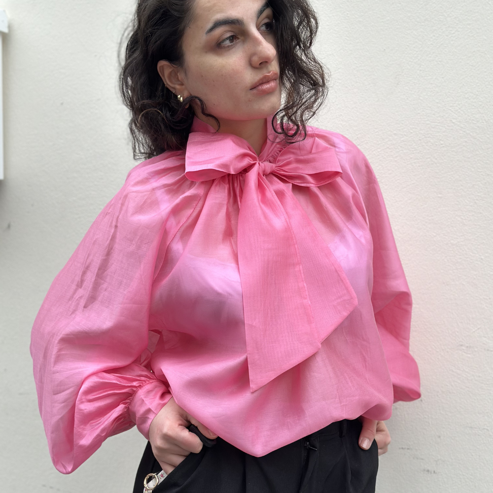 Pinke Damenbluse in Onesize – elegante Sommerbluse in Berry