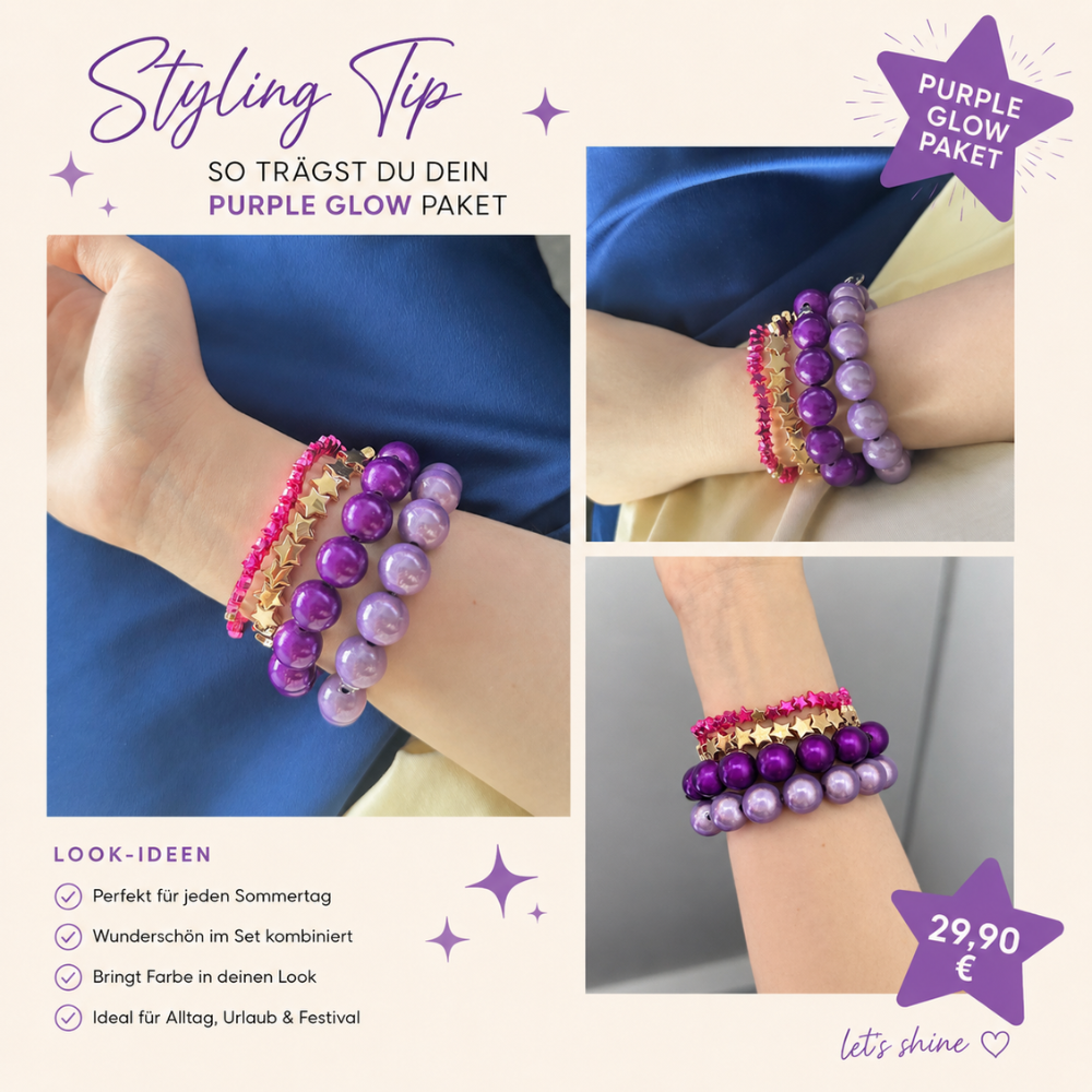 Purple Glow Paket – 8 Armbänder | Mid Season Sale Community Special