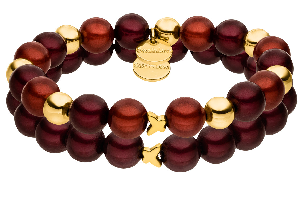 Armband-Set – Burgundy Rouge Duo