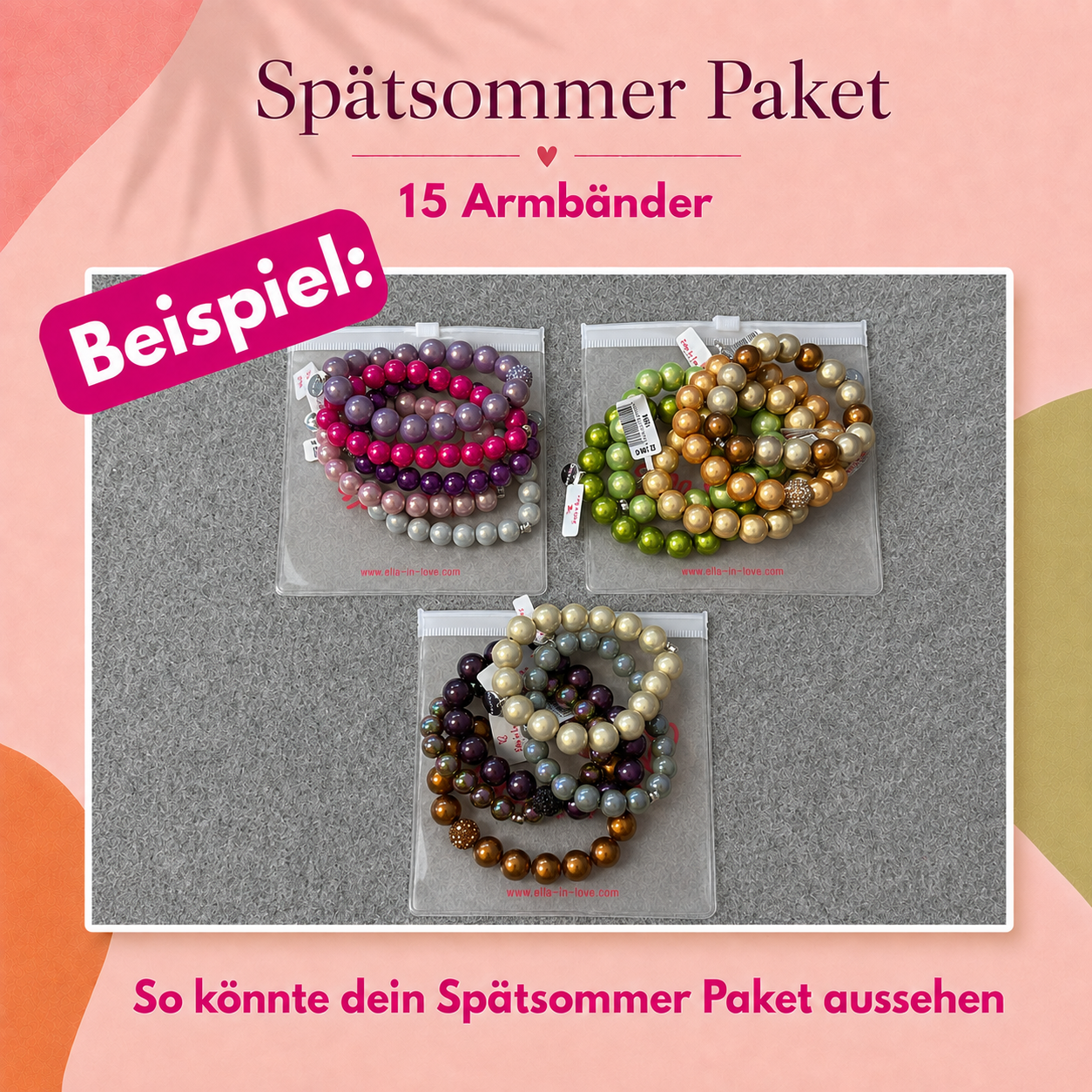 Spätsommer Paket – 15 Armbänder | Wochenend-Special