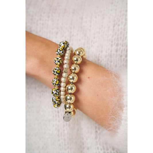 Perlenarmband-Set Champagner