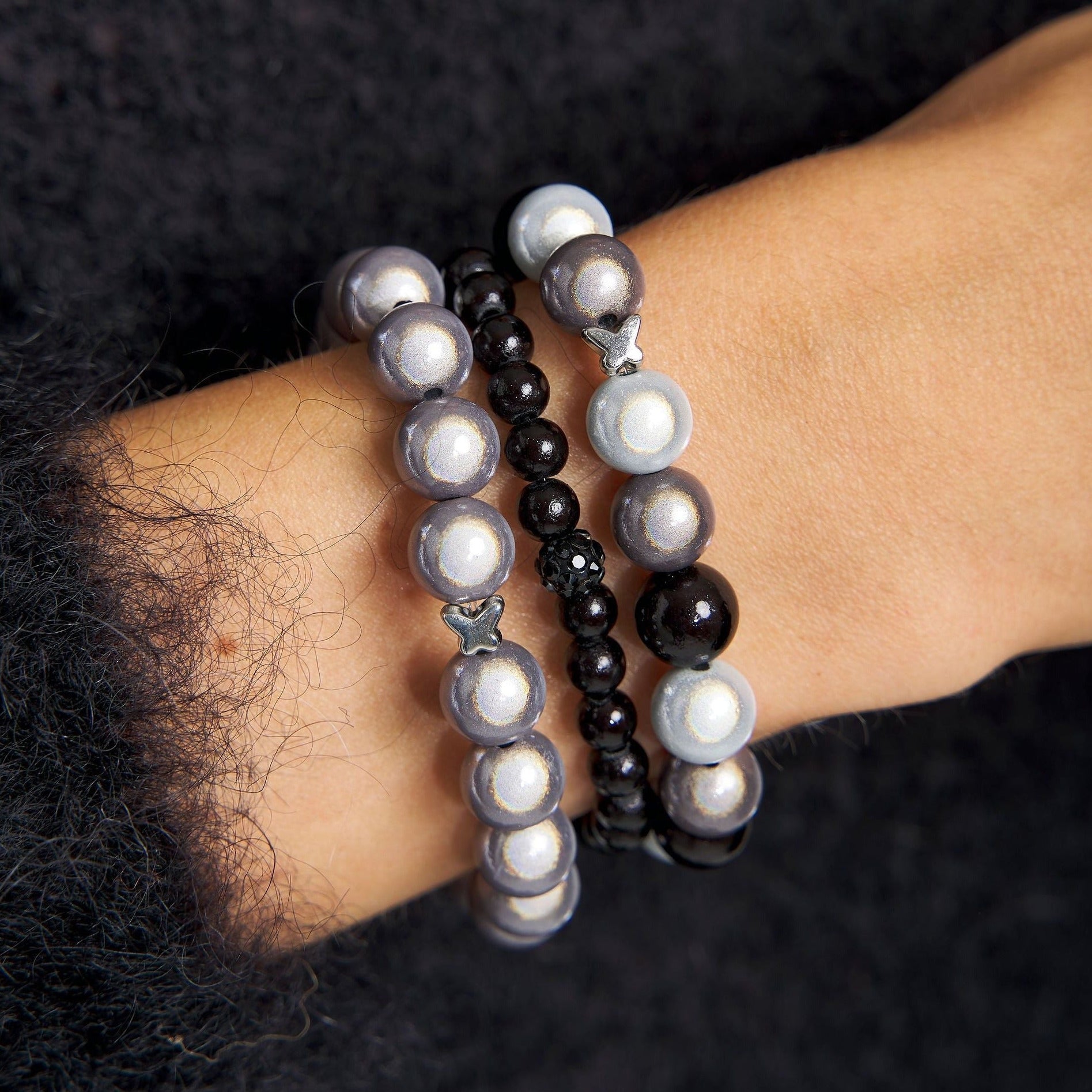Armband Set Graphite Moon Trio