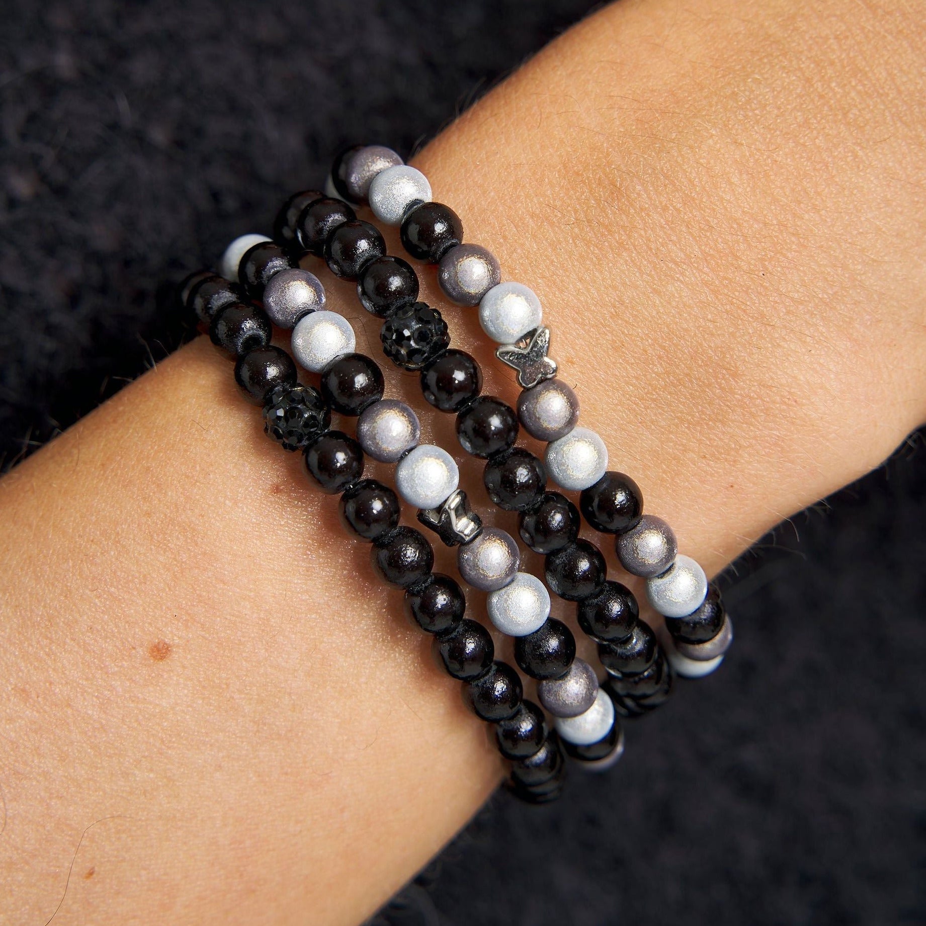Armband Set Midnight Mono Stack