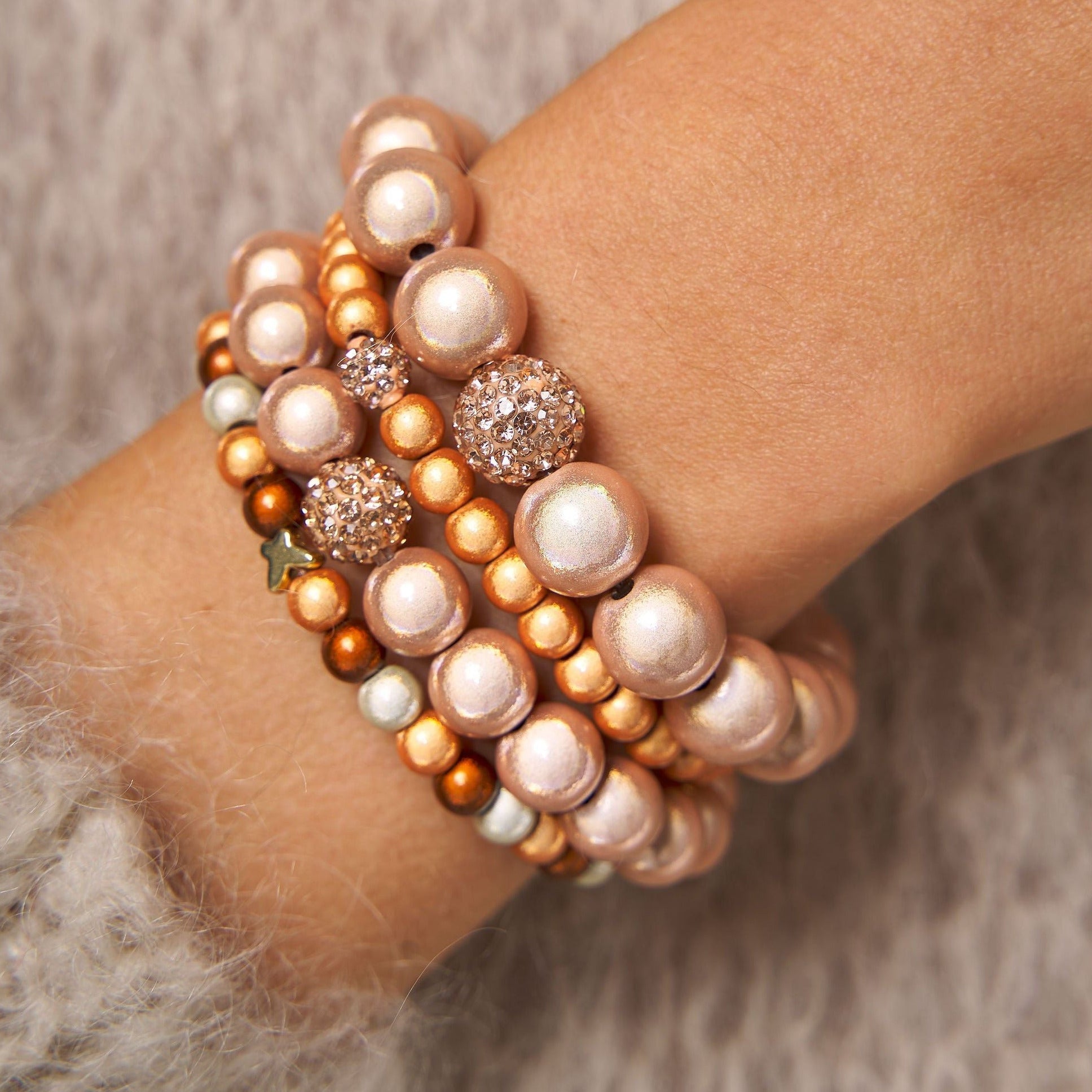 Armband Set Caramel Peach Stack