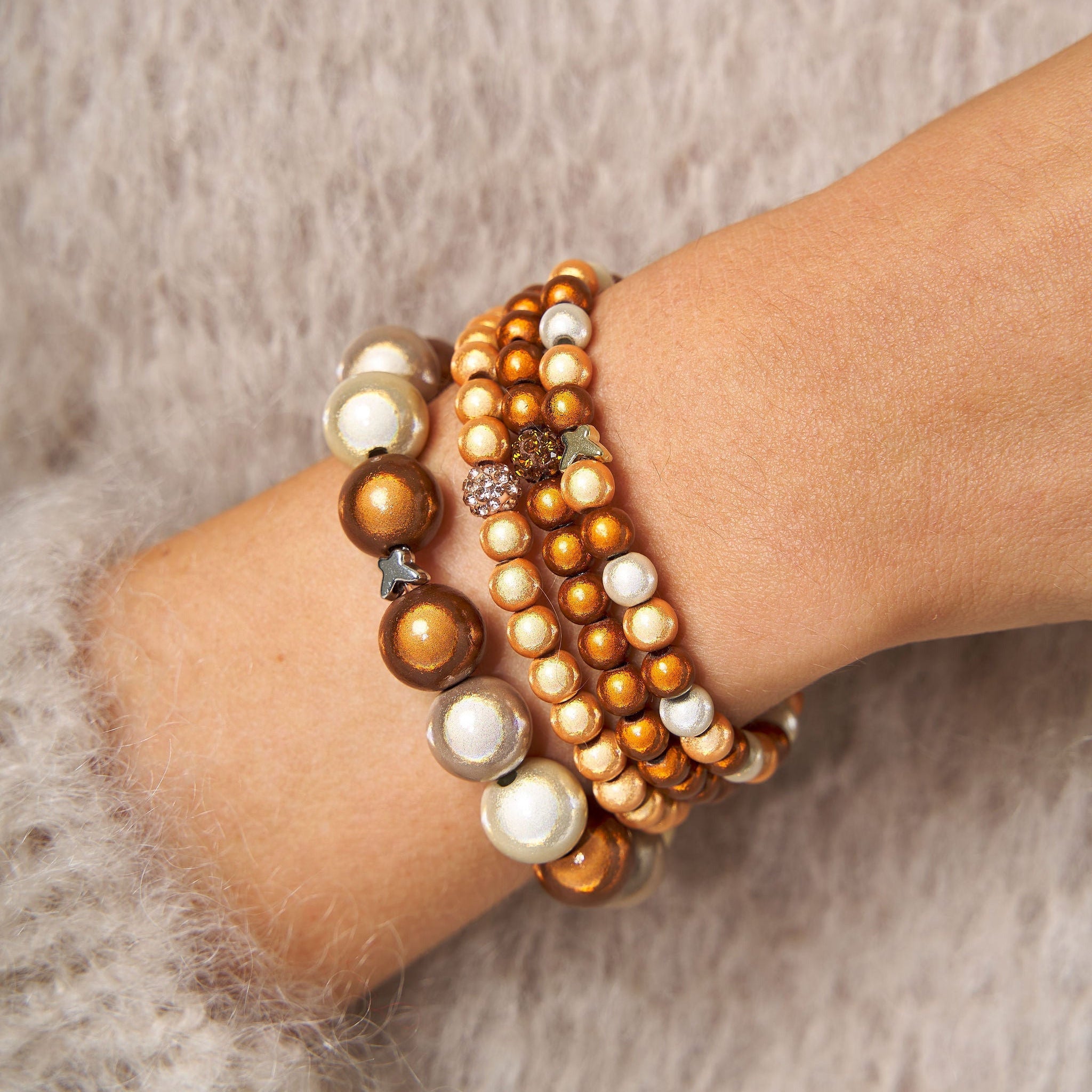 Armband Set Copper Peach Stack