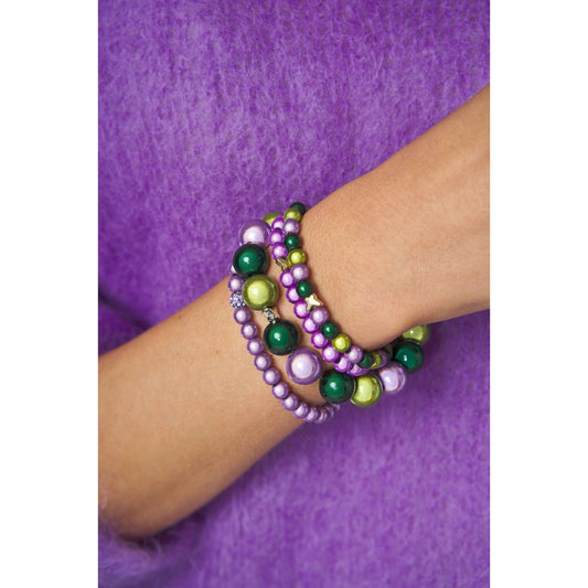 Perlenarmband-Set Lila