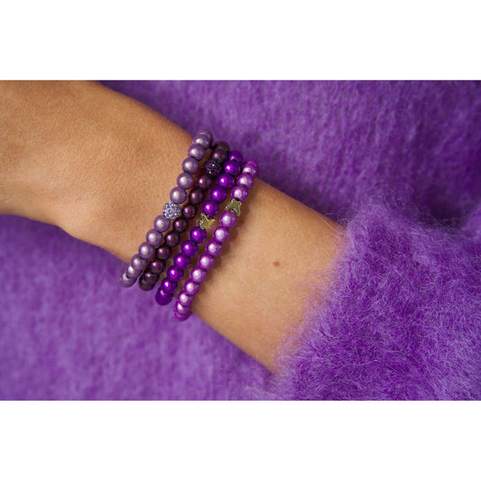 Perlenarmband-Set Lila