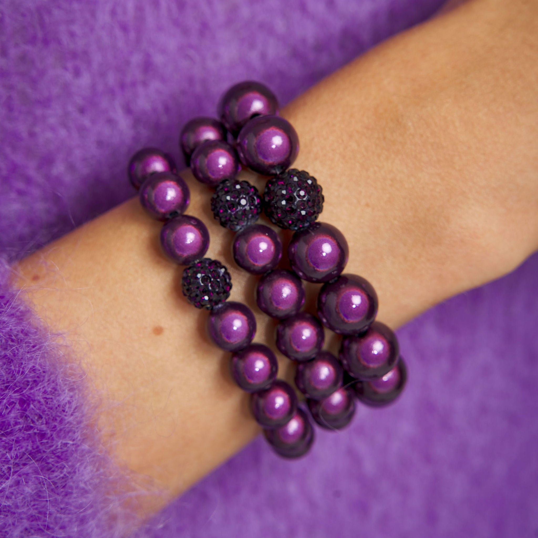 Armband Set Amethyst Glow Trio