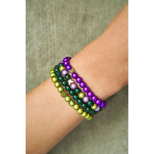 Perlenarmband-Set Grün