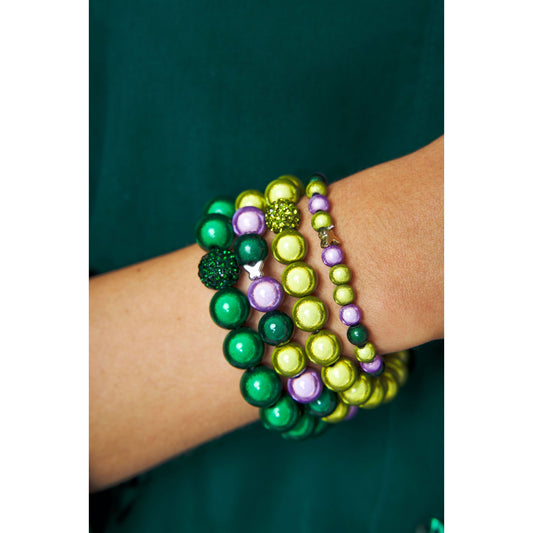 Perlenarmband-Set Grün