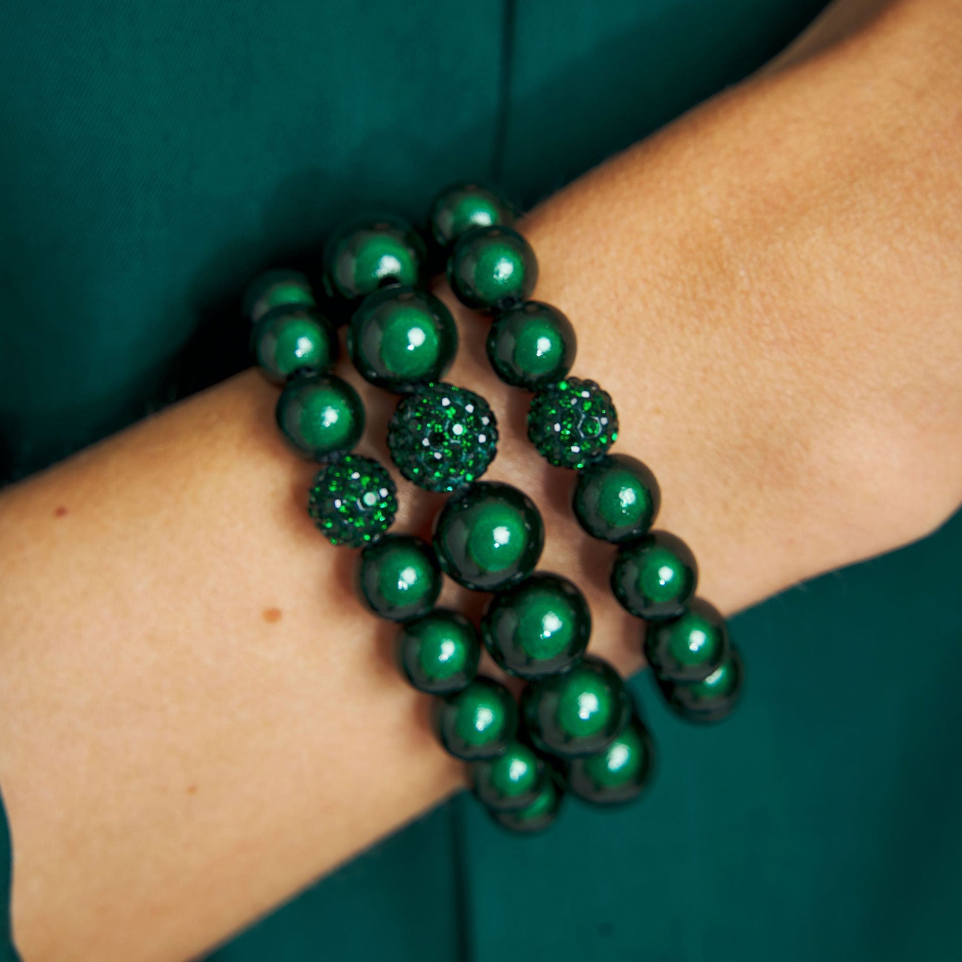 Armband Set Smaragd Glow Trio