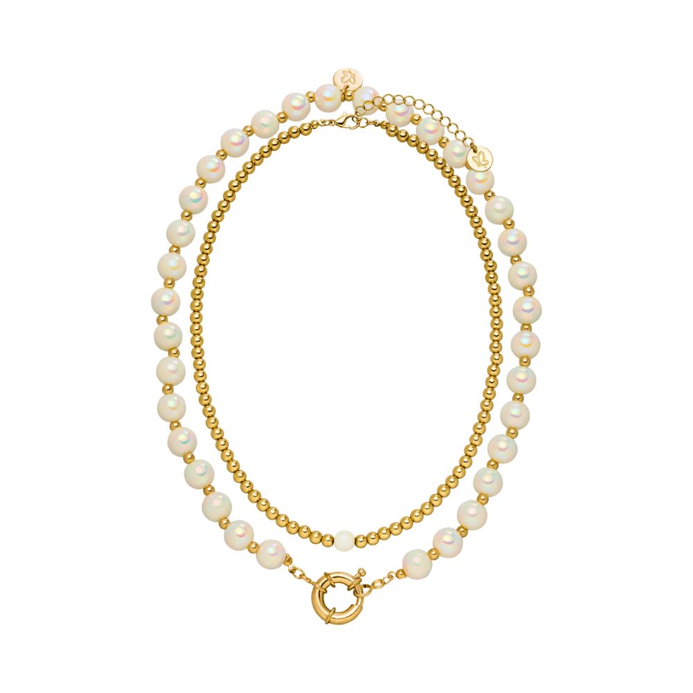 Halskette Set Champagner Glow Duo