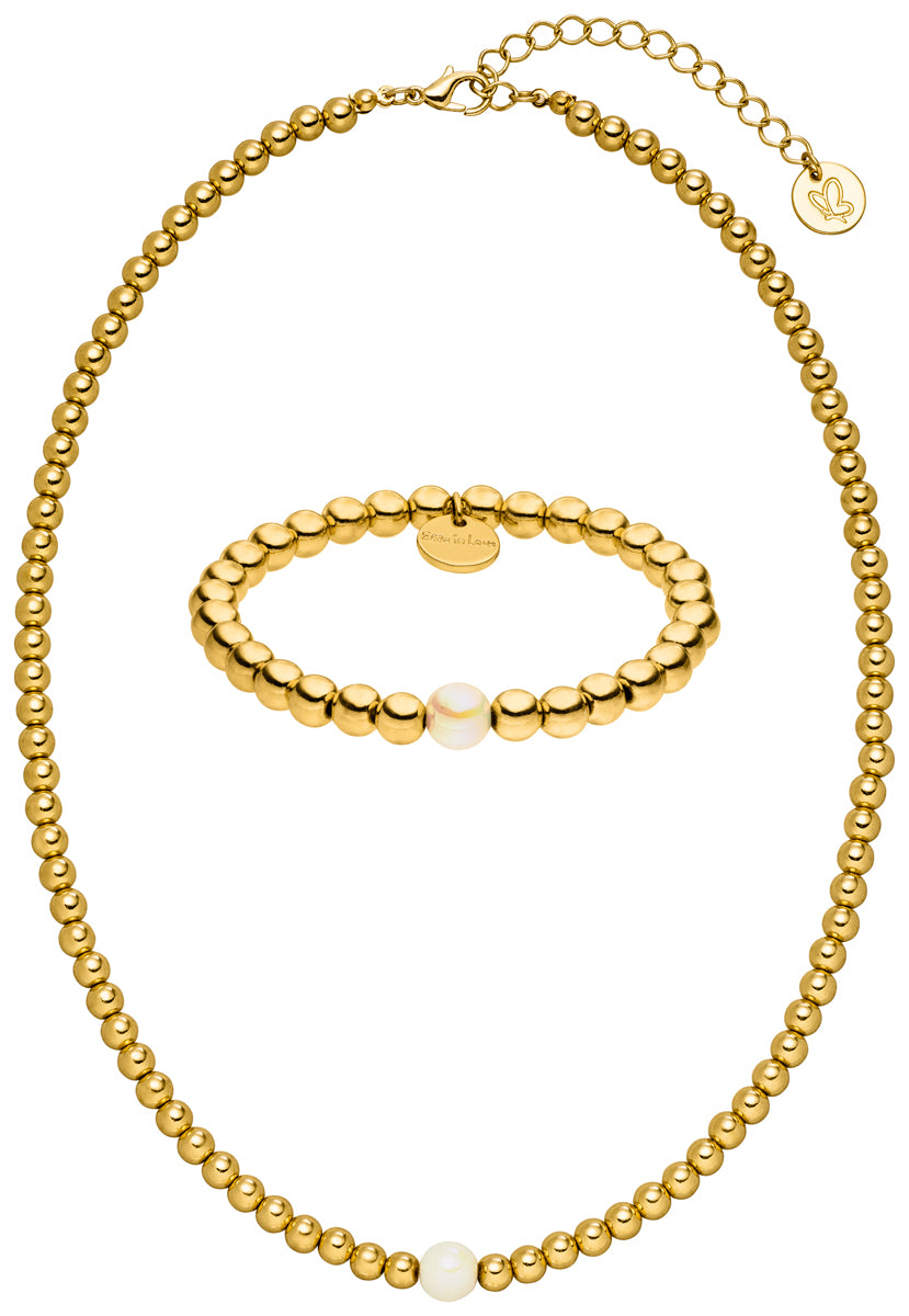 Halskette Set Champagner Glow/Gold
