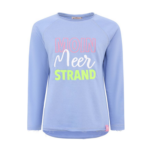 Longsleeve Sweatshirt "Moin Meer Strand" Blau