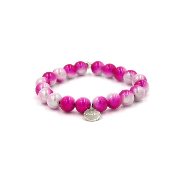Perlenarmband Pink Cosmos - White Aqua