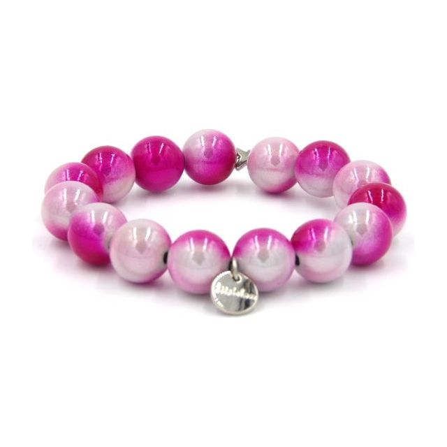 Perlenarmband Pink Cosmos - White Aqua