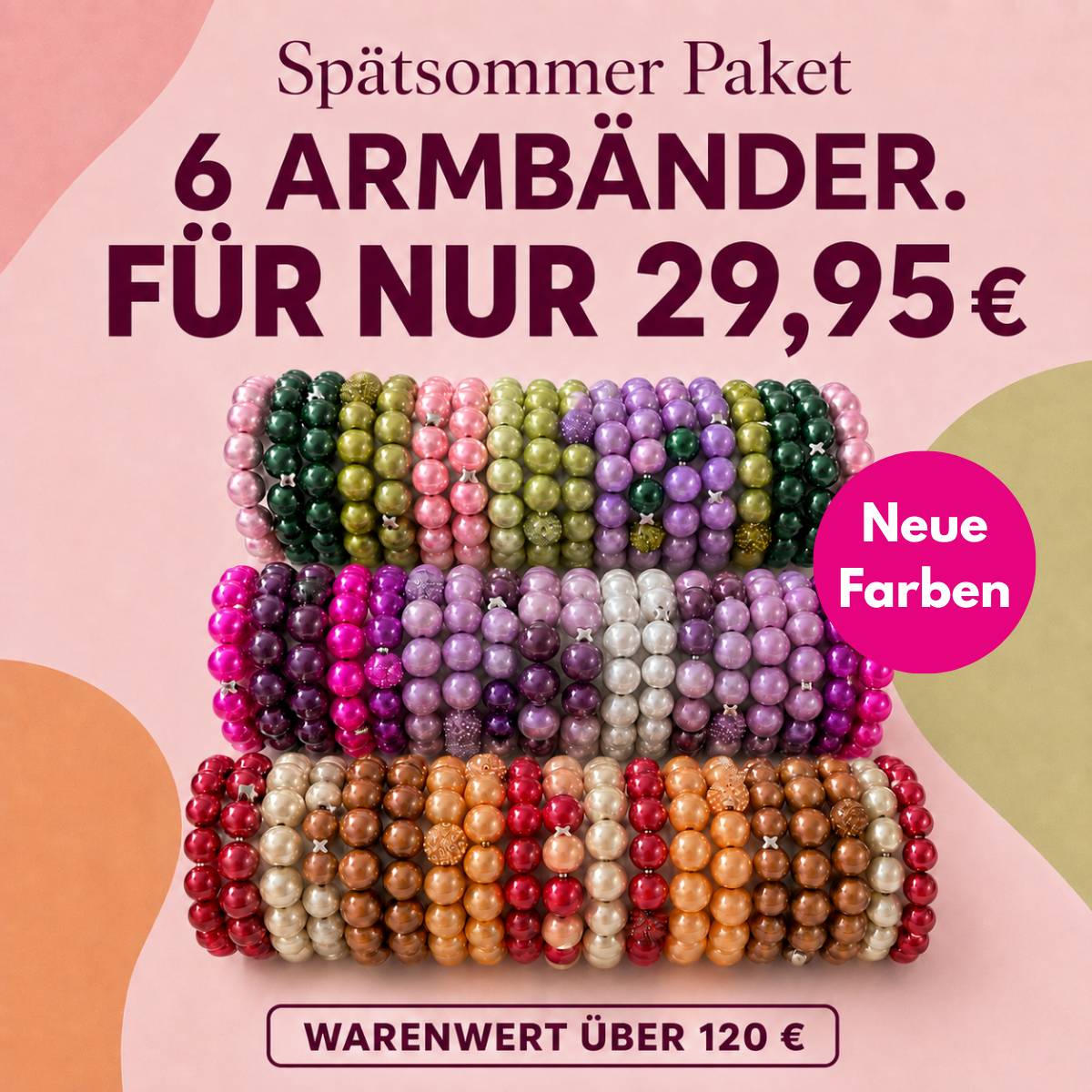 Spätsommer Paket – 6 Armbänder | neue Farben