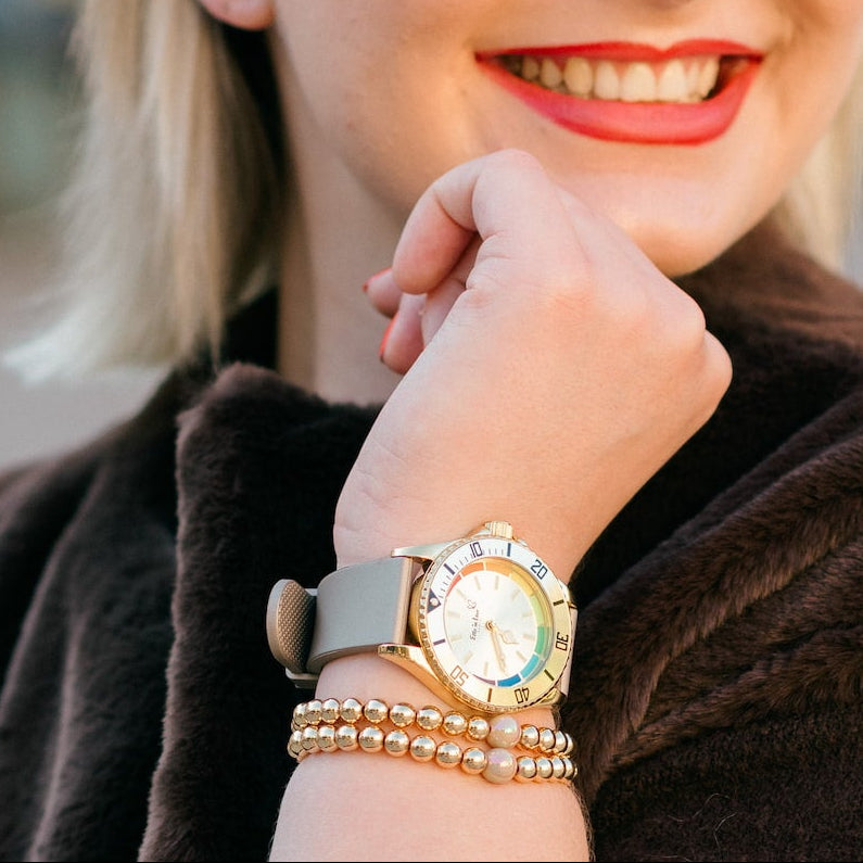 Perlenarmband Gold Deluxe Toffee