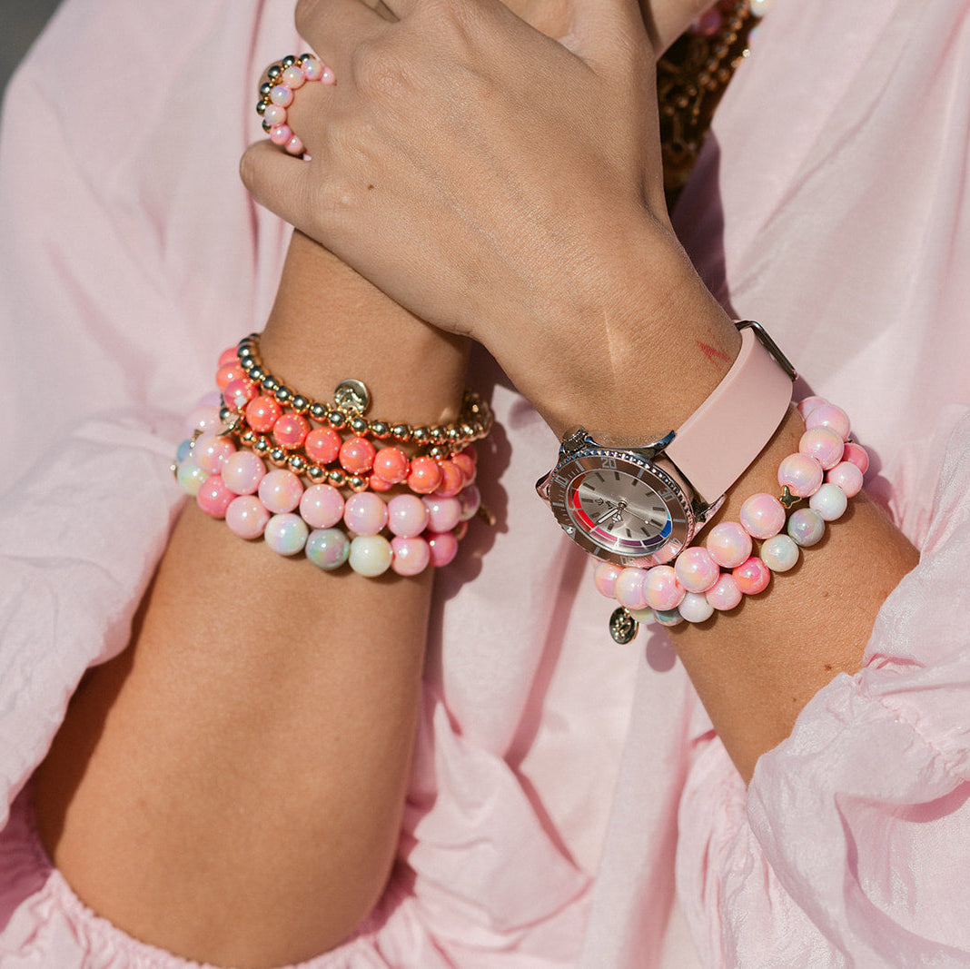 Perlenarmband Mixed Rosa 10mm