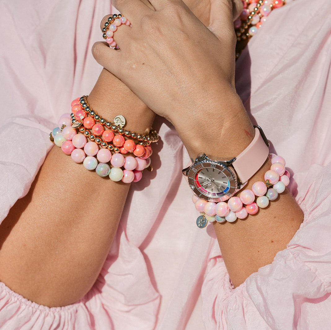 Perlenarmband Mixed Rosa 12mm