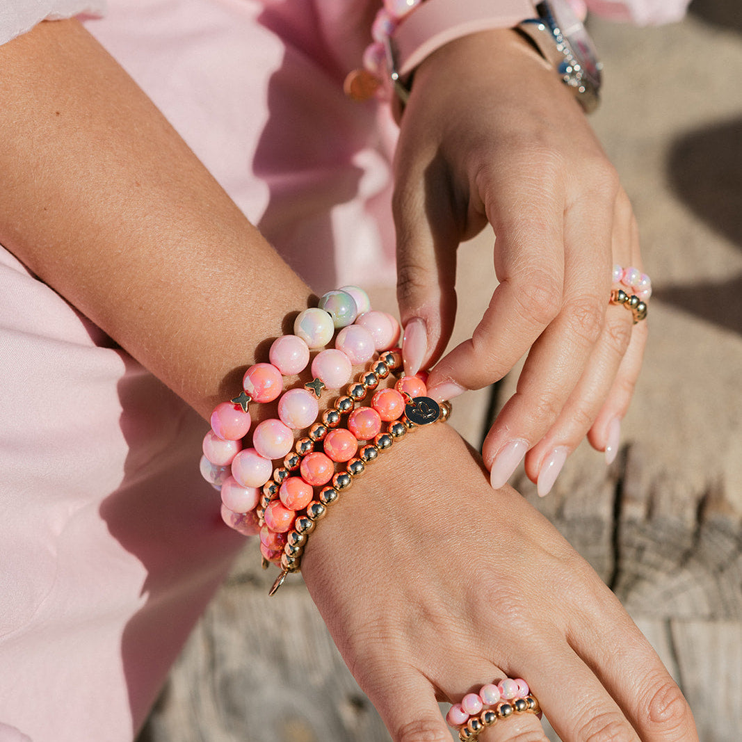 Perlenarmband Mixed Rosa 10mm