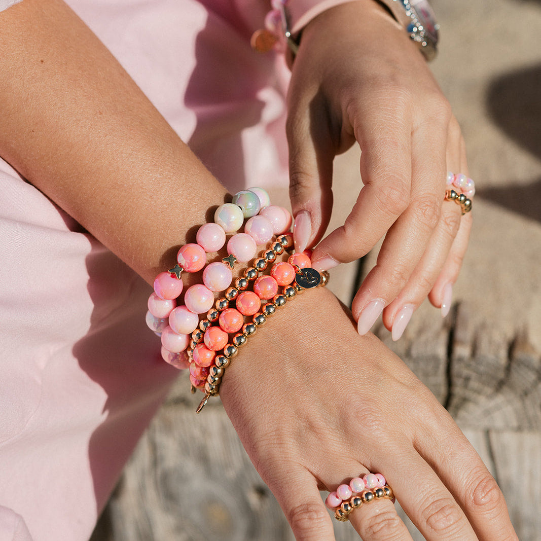 Armband Gold Deluxe 14K Coralle 6mm