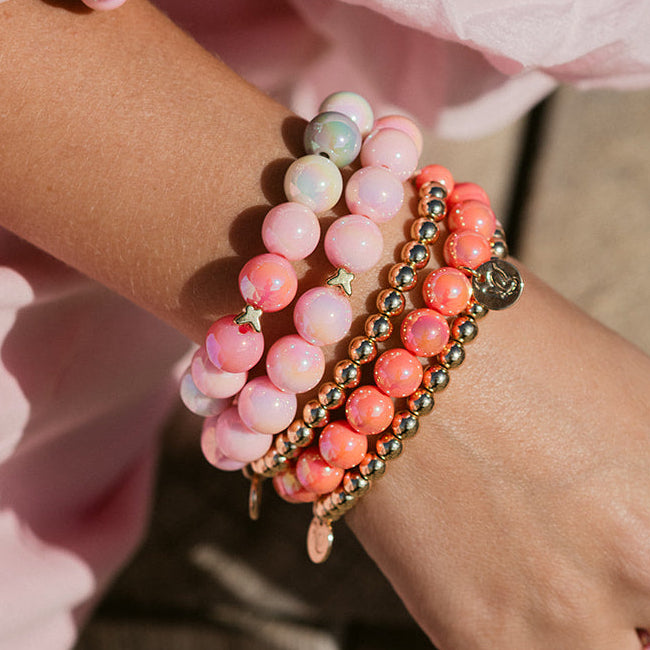 Perlenarmband Mixed Rosa 12mm