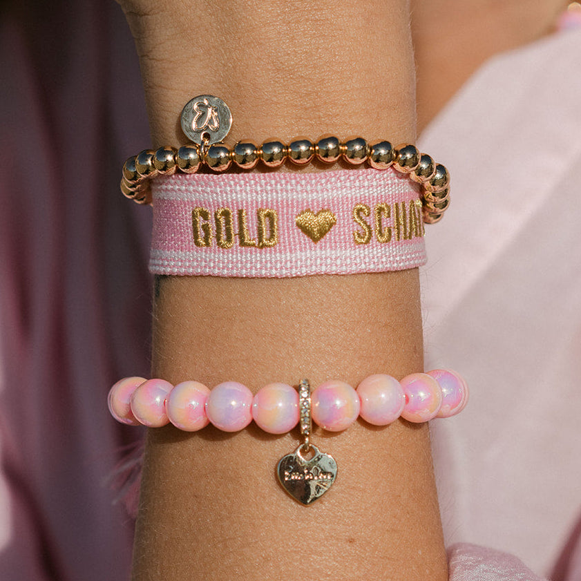 Perlenarmband mit Herz Rosado 10mm