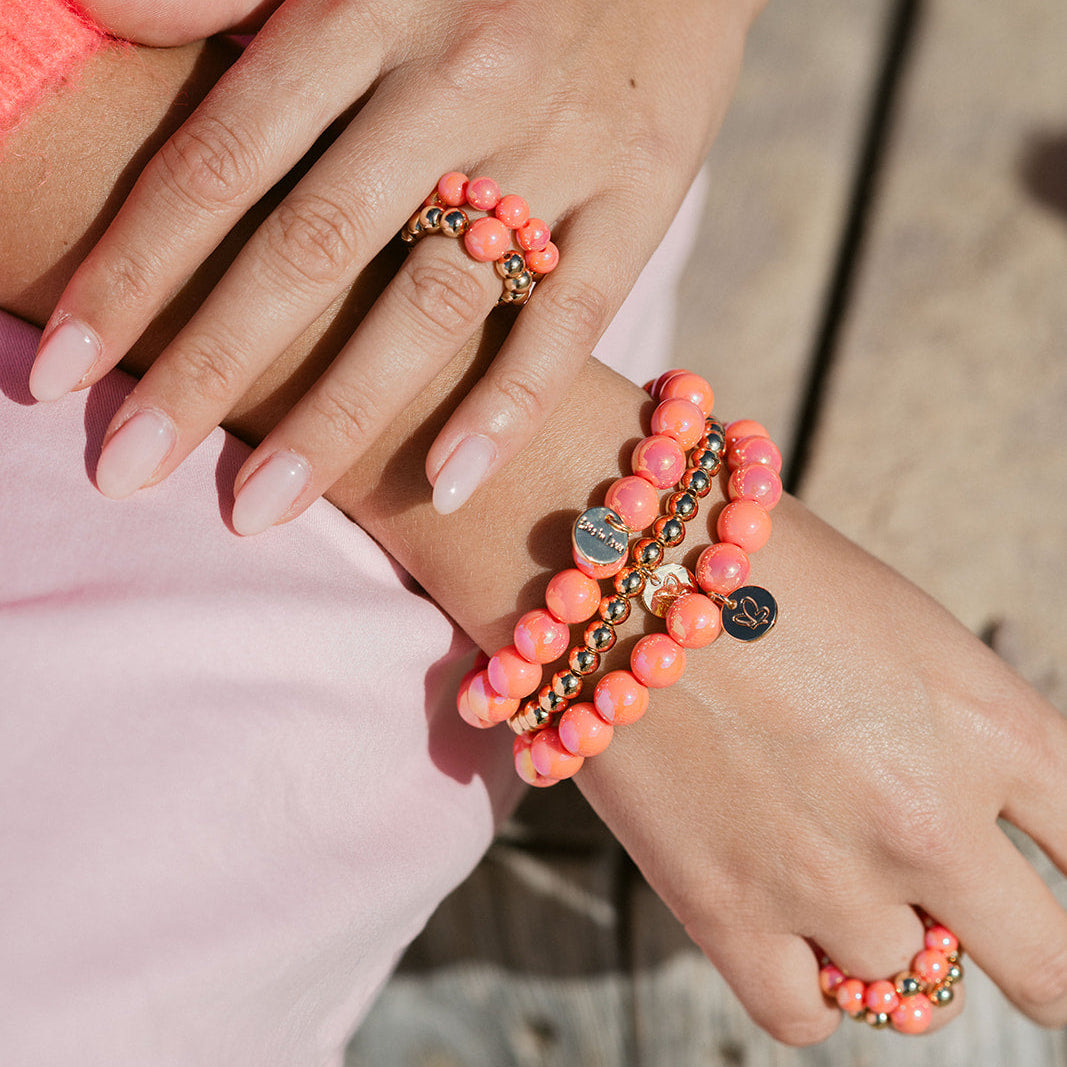 Armband Gold Deluxe 14K Coralle 6mm