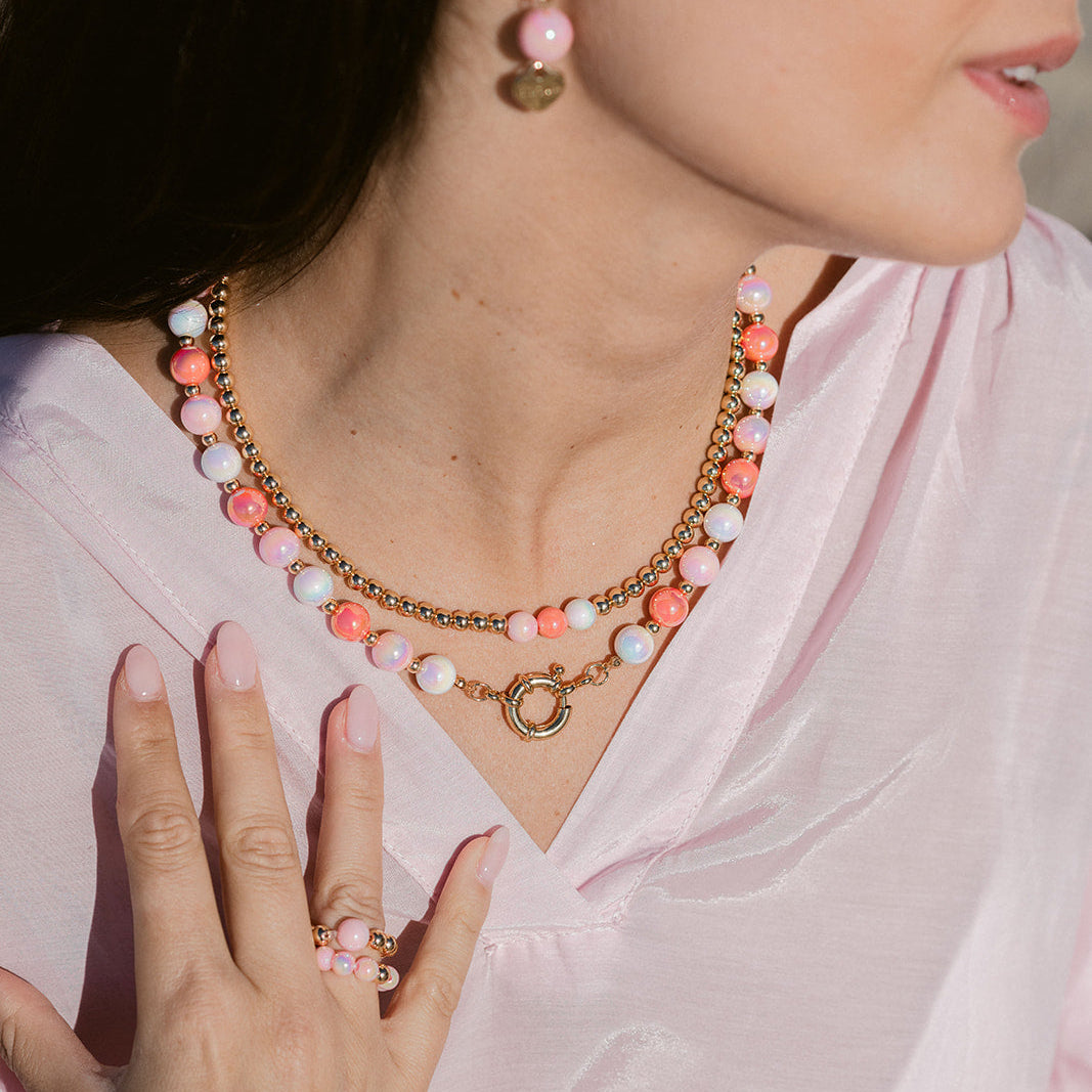 Halskette Glow Multi Rosa