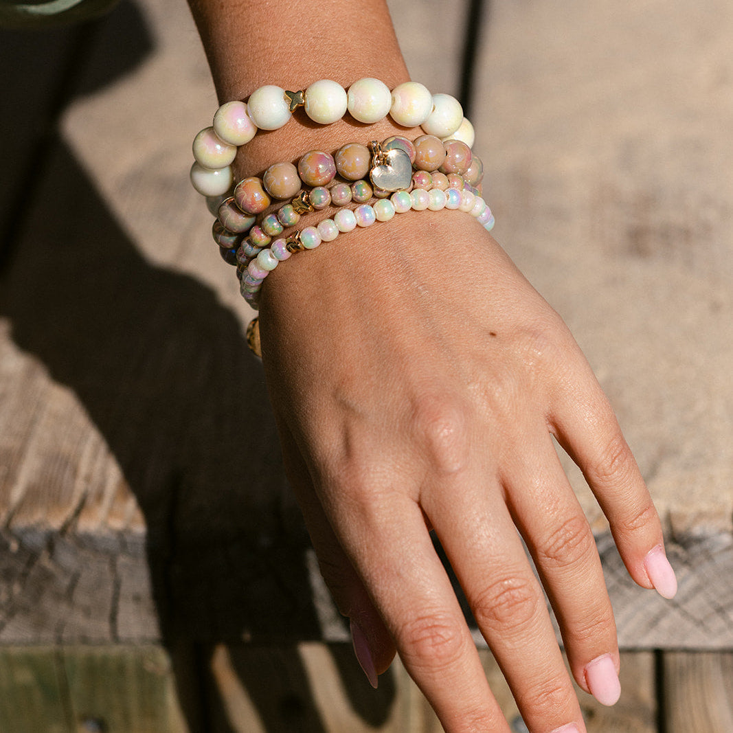 Perlenarmband Gold Deluxe Toffee