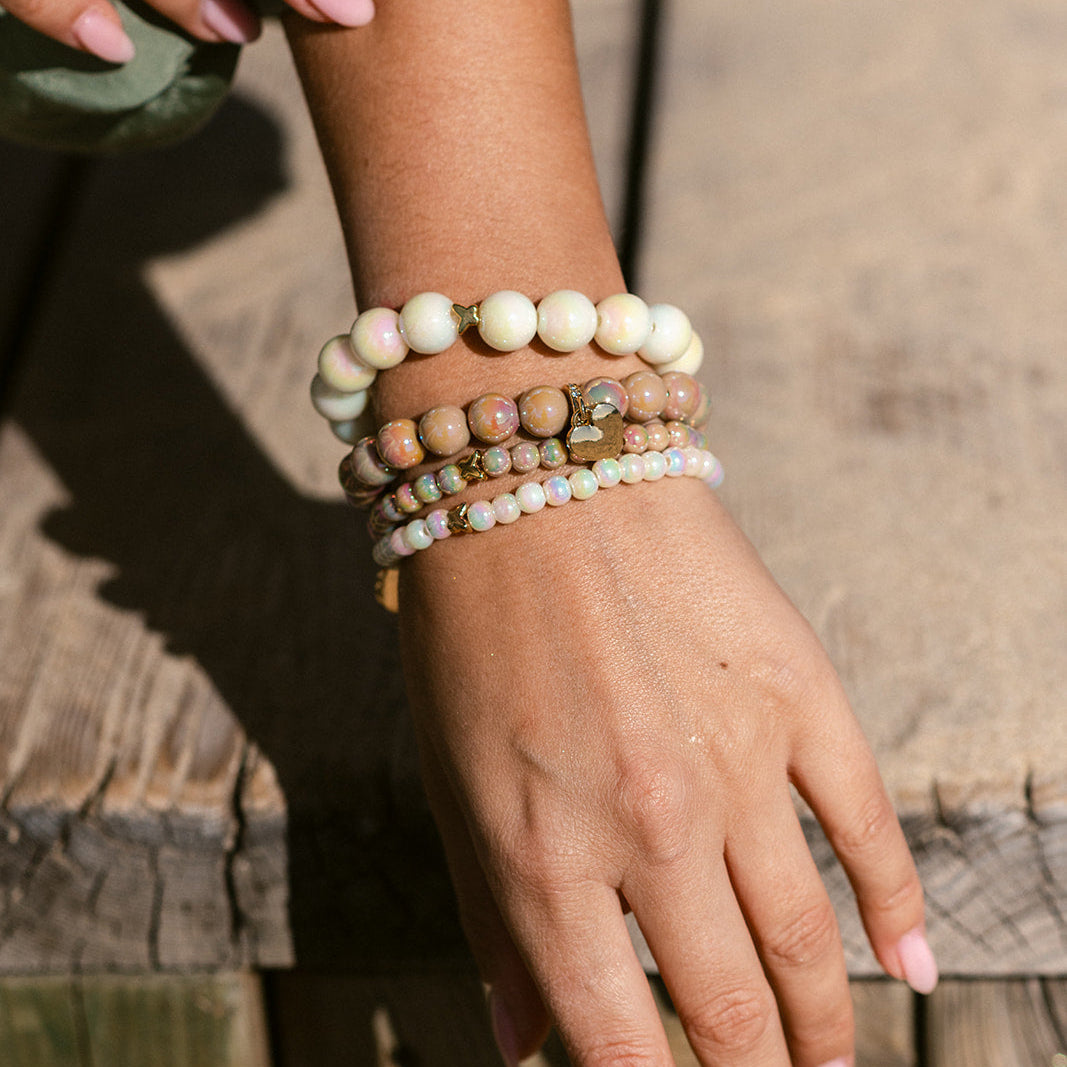 Toffee 14K vergoldetes Perlenarmband Set – Intensiv Glow Fine