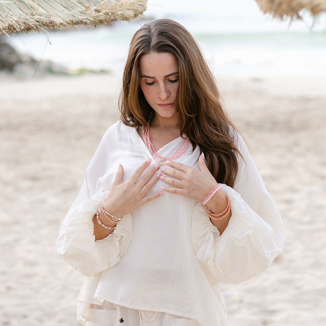 Beige Damenbluse in Onesize – elegante Sommerbluse