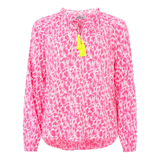 Bluse Viskose "Colorful Leopard" Pink