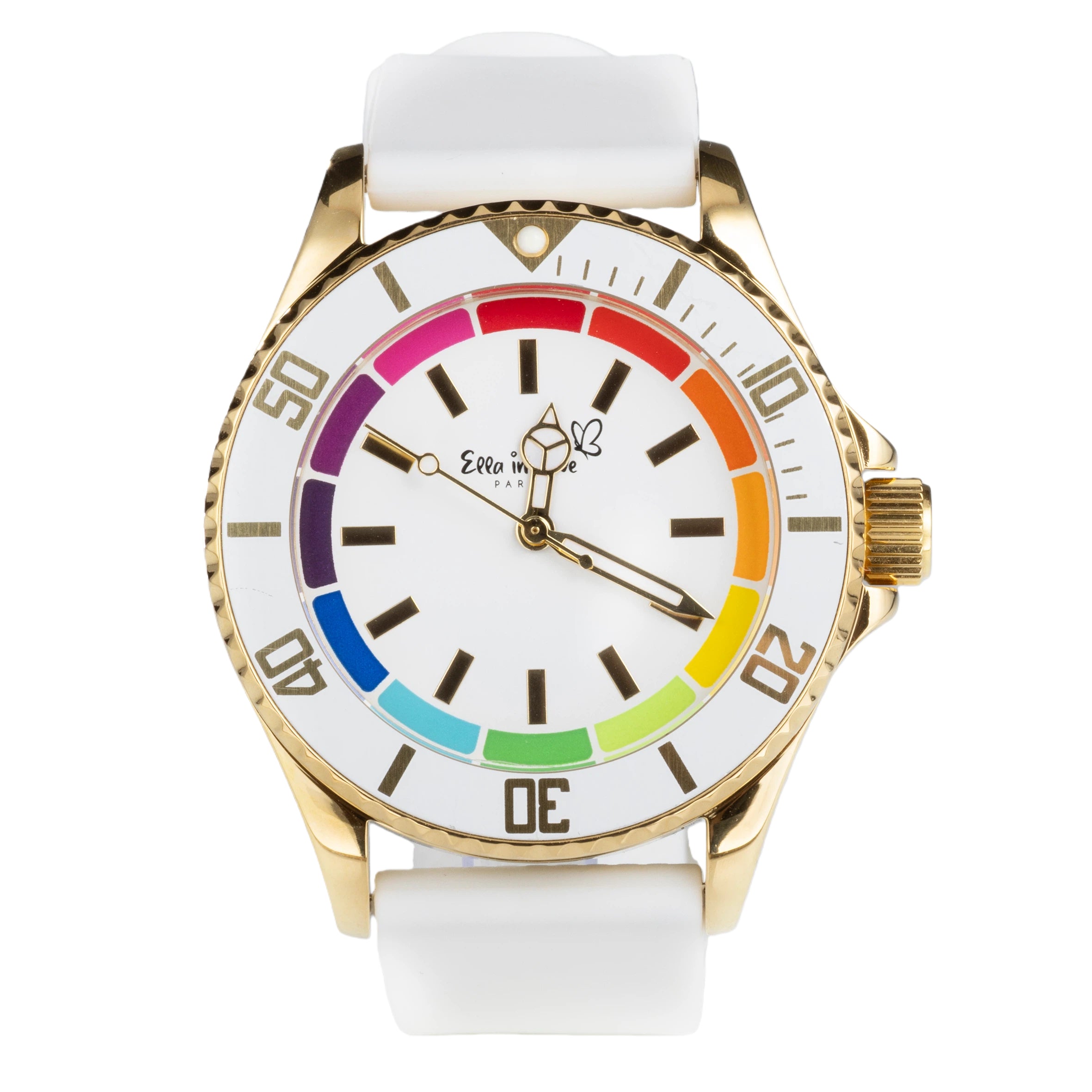 Uhr Rainbow mit Silikonband Whitenight