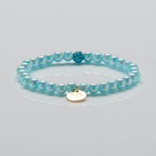 Perlenarmband Azure Pearl mit Glitzerperle
