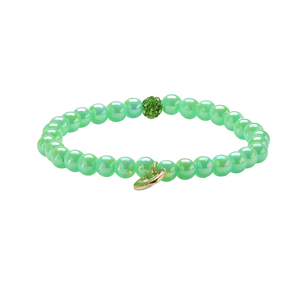 Perlenarmband Ocean Mint mit Glitzerperle