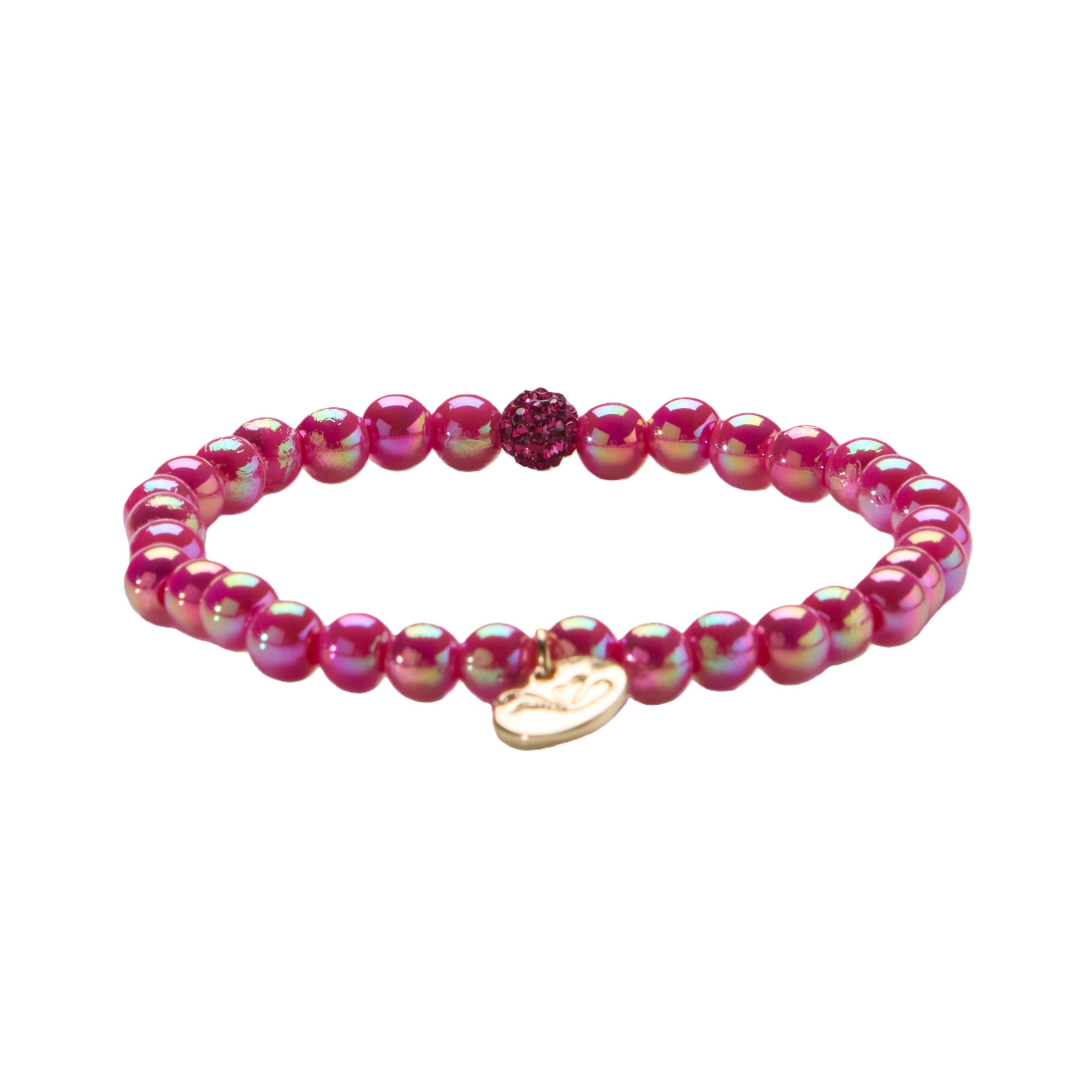 Perlenarmband Pink Mirage mit Glitzerperle